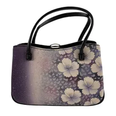 和装バッグ 優品 フォーマル 桜 銀糸 金彩 灰紫 正絹 和装小物  【中古】