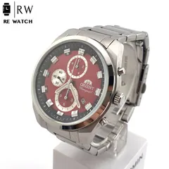 【中古】ORIENT TR0U-C0-B 腕時計 クロノグラフ レッド