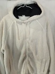 リーボック フリース ジップアップパーカー アイボリー