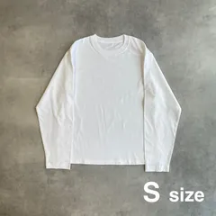 【S】 短丈ロンT 袖口リブなし 長袖 T シャツ 白 ホワイト