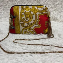 【Rema-k リメーケイ】一点物！チェーンショルダーバッグ クラッチバッグ スカーフ柄