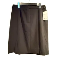 インディヴィ INDIVI タグ付き 台形スカート ひざ丈 46 黒 ブラック ■GY58