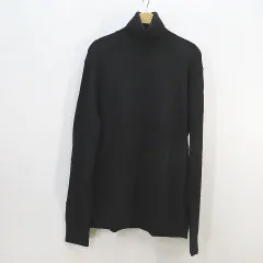 ユニクロ UNIQLO ＋J 長袖 タートルネック ニット L 黒系 ブラック カシミヤ100％ 無地 シンプル