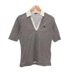 ブルックスブラザーズ BROOKS BROTHERS ポロシャツ S 黒 ブラック 白 ホワイト 半袖 ボーダー柄 オープンカラー ワンポイント /NU ■GY59