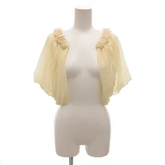 アクシーズファム axes femme ボレロ M ベージュ 半袖 花モチーフ シアー フェイクパール /NU ■GY59