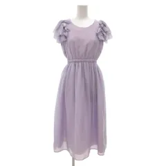 ロディスポット LODISPOTTO ワンピース ドレス M 紫 パープル フレア ショートスリーブ フリル リボン マキシ ロング /NU ■GY59