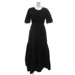 ザラ ZARA ワンピース S 黒 ブラック フレア マキシ ロング丈 半袖 シャーリング ティアード /NU ■GY59