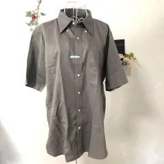 【美品A】UNIQLO Yシャツ XL メンズ　半袖　グレー　総柄　綿　ポリ