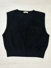 ブラック 半袖 ニット ベスト 出品