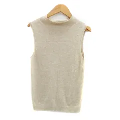 コムサイズム COMME CA ISM ニット カットソー ハイネック ノースリーブ 無地 シルク カシミヤ混 M 茶色 ブラウン /HO44
