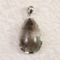 庭園水晶 ガーデンクォーツ　25x15mm　ドロップ ペンダントトップ 9.65g 【榎本通商67161】