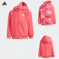 アディダス 140cm キッズ リバーシブル ボア フリースのフリース フーディー アウター C-ジャケット-138