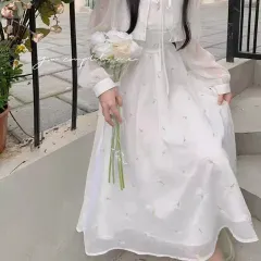 新品 レディース レース 白 ロング丈ワンピース Sサイズ ヴィンテージ