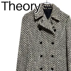 theory セオリー ブラック ホワイト レディース アウター ジャケット 長袖 ピーコート 上品 サイズ2 Mサイズ相当 001400H