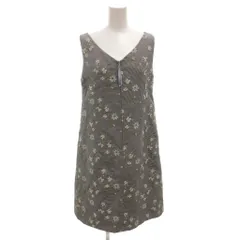 フォクシー FOXEY ワンピース シルク混 ひざ丈 ノースリーブ 40 グレー /FF ■GY62