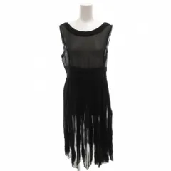 フォクシー ブティック FOXEY BOUTIQUE シアーワンピース 40 黒 ブラック ノースリーブ ひざ丈 /FF ■GY62