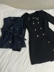 ZARA ゴールド ボタン ブレーザー ONE PIECE & TWEE(トゥウィー) ベスト ジャケット まとめ (2点)