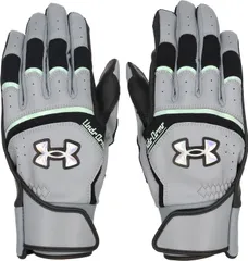 アンダーアーマー UNDER ARMOUR 野球&ソフトボール UA YARD PRO BATTING GLOVES UAヤード プロ バッティンググローブ メンズ 両手用 ウォッシャブル 部活 クラブ  055 SILVER/BLACK/IRI