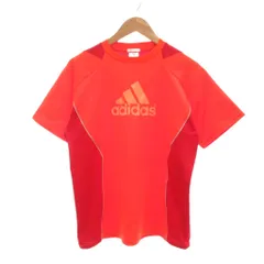 アディダス adidas CLIMA COOL Tシャツ L 半袖 ロゴ メッシュ切替 赤 レッド /NU ■GY58
