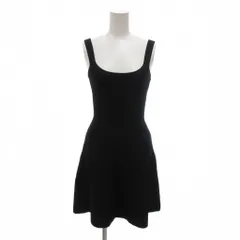 セオリー Theory ニットワンピース キャミソール キャミワンピ P 黒 ブラック フレア リブ /NU ■GY62