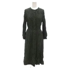 グローバルワーク GLOBAL WORK 美品 ワンピース ロング丈 M 緑 グリーン 幾何学模様 長袖 ウエストゴム /NL ■GY60