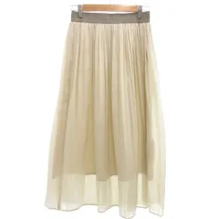 ガリャルダガランテ GALLARDAGALANTE フレアスカート 38 ベージュ プリーツ ウエストゴム ロング丈 /YJ ■GY60