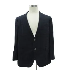 ダックス DAKS テーラードジャケット ミドル丈 BB6 紺 チェック柄 シングルボタン /SY21 ■GY61