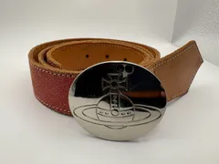 vivienne Westwood  オーブバックル レザー ベルト レッド　ベルト   01b43