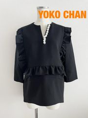 新品 2024年製】YOKO CHAN ヨーコチャン ロングスリーブフリルトリム