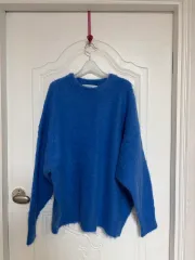 オーバーサイズ アルパカ ニット ブルー