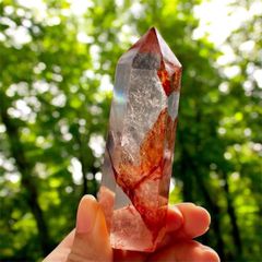 80g レッドファイアークォーツ】 原石 浄化 天然石 赤水晶 ポイント