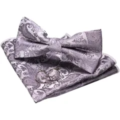 【人気商品】セット フォーマル ハンカチ ボタン ビジネス カフス 蝶ネクタイ 結婚式 ペイズリー柄 メンズ プレゼント 「ジェミギンズ [JEMYGINS]