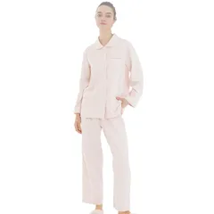 [ナルエー] パジャマセット コットンサテンダブルガーゼパジャマ レディース ピンク