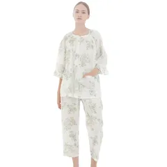 [ナルエー] パジャマセット 60/ローンローズパジャマ レディース ホワイト