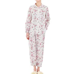 [ナルエー] パジャマセット ５０／Ｗガーゼロココセットアップ レディース レッド