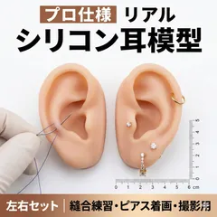 【プロ仕様】シリコン耳模型 左右セット ピアッシング 縫合 医療系 鍼灸 など