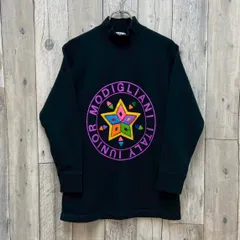 OLD Modigliani 90s モディリアーニ ブラック モックネック ハイネック 裏起毛 スウェット スエット トレーナー キッズ 160 サイズのサムネイル