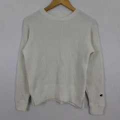 Champion チャンピオン ワッフルニット スウェット 無地 ホワイト Sサイズ メンズ 古着 アメカジ ストリート
