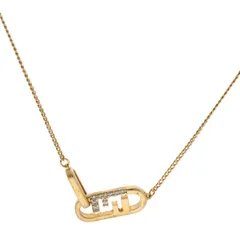 【中古】 Fendi フェンディ  ネックレス・ペンダント オーロック 8AH321 A44G F089U オーロック ネックレス FFロゴ ゴールド ラインストーン 25009949 YM