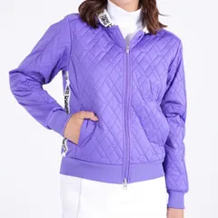 新品タグ付 ダイヤキルト フルジップ フーディー レディースパープル 1