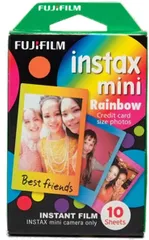 instax 富士フイルム(FUJIFILM) インスタントカメラ チェキ用フィルム 10枚入 絵柄 (レインボー) INSTAX MINI RAINBOW WW1