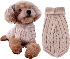 SJOL 犬 かわいい ざっくり生地 セーター サイズあり （犬の服 洋服 猫 ドッグウェア クリスマス ペット 秋冬服 コスプレ 秋冬 ドッグ 愛犬 愛猫 誕生日 プレゼント ギフト 小型犬 中型犬） (XL ベージュ)