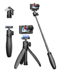 【迅速に発送】TELESIN DJI Osmo Action 5 Pro/4/3用 ミニ延長ロッド 三脚マウント 磁気クイックリリース 360°回転 縦撮り対応 40cm自撮り棒 一脚 卓上三脚 軽量 セルカ棒 折りたたみ 4段伸縮 vlog bf187fe1