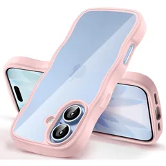 【新品】 iPhone 17 用 ケース クリア 波型 うねうね かわいい 韓国 ソフト 超軽量 耐衝撃 ストラップホール付き おしゃれ ウェーブ カバー アイフォン17 用 スマホケース とうめい 透明（ローズピンク） 0