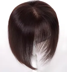 【新着商品】お誕生日 母親にプレゼント 部分ウィッグ ナチュラル ヘアピース 白髪隠し 女性 100%人毛 つむじ 前髪 【秋冬モデル新登場】バレないウィッグ ポイントウィッグ かつら (ダークブラウン RENLIGUOJI 30cm（8*12） 前髪あり)