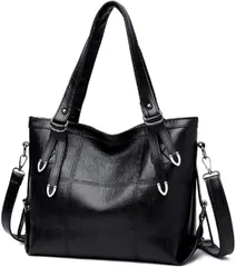 ORIJIRI バックレディース人気 通勤バッグ ビジネスバッグ リクルートバッグ トートバッグ A4 就活 おしゃれ 大容量 3way (ブラック,  中サイズ)