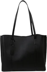 ORIJIRI 就活 レディース 通勤バッグ a4 トートバッグ おしゃれ リクルートバッグ 人気 ビジネスバッグ PUレザー 大容量 2way (ブラック,  34 cm)