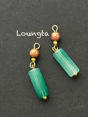 4039グリーン チェコビーズピアス 樹脂ピアス 小ぶりピアス