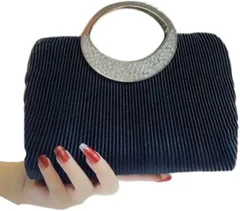 ORIJIRI 結婚式 バッグ クラッチバッグ パーティーバック チェーン付き フォーマルバッグ 3WAY ハンドバッグ 披露宴 (ブラック)