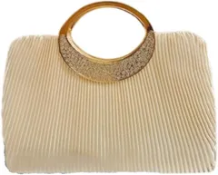 ORIJIRI 結婚式 バッグ クラッチバッグ パーティーバック チェーン付き フォーマルバッグ 3WAY ハンドバッグ 披露宴 (アプリコット)